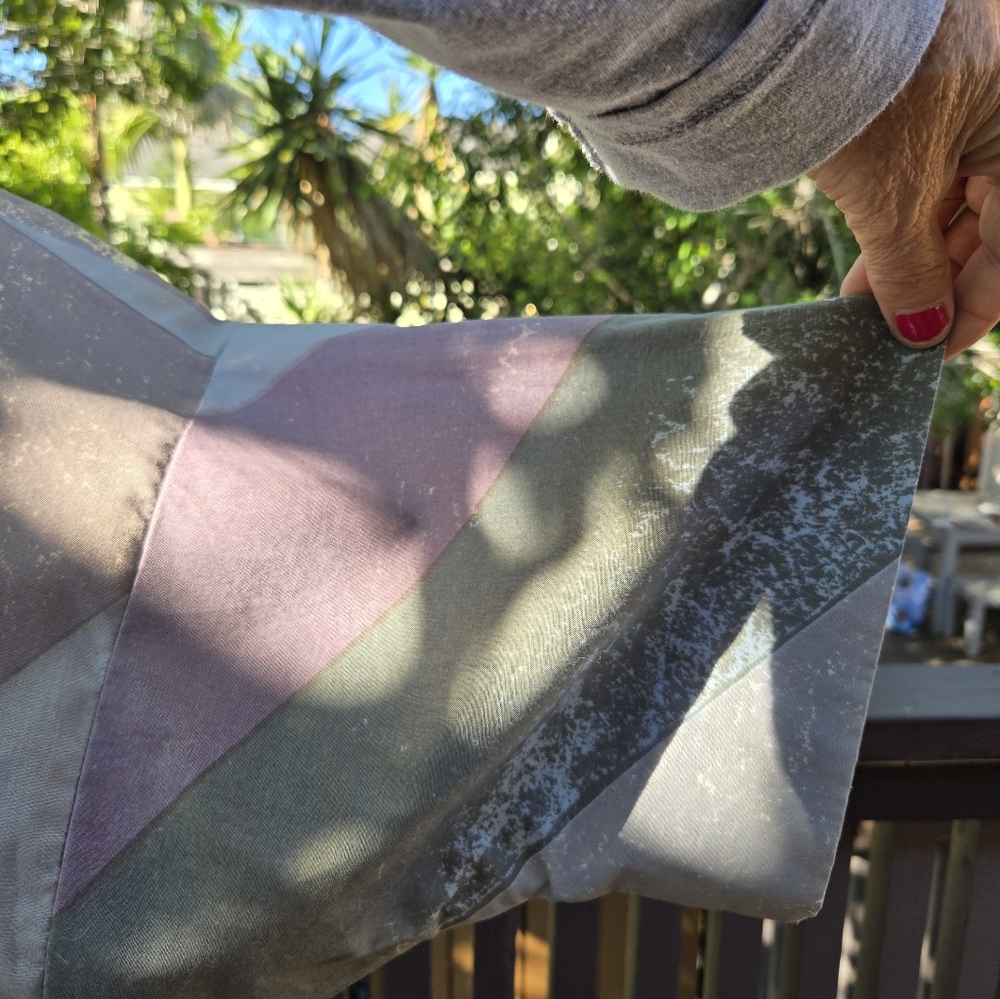 Vintage Marimekko Lavender, Green Cream Abstract Print Cotton Oversized XL - Picture 5 of 7